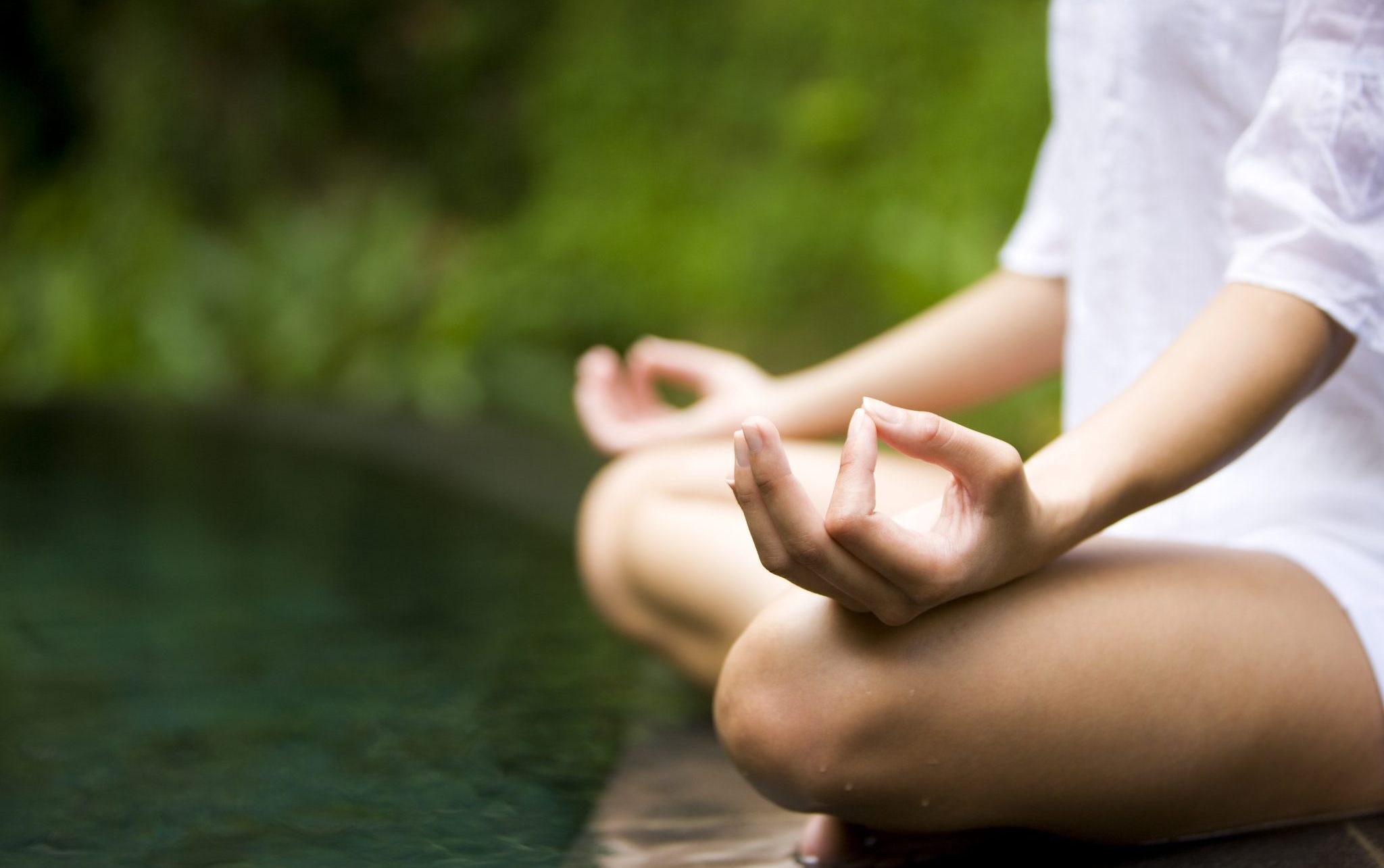 girl engaged in meditation