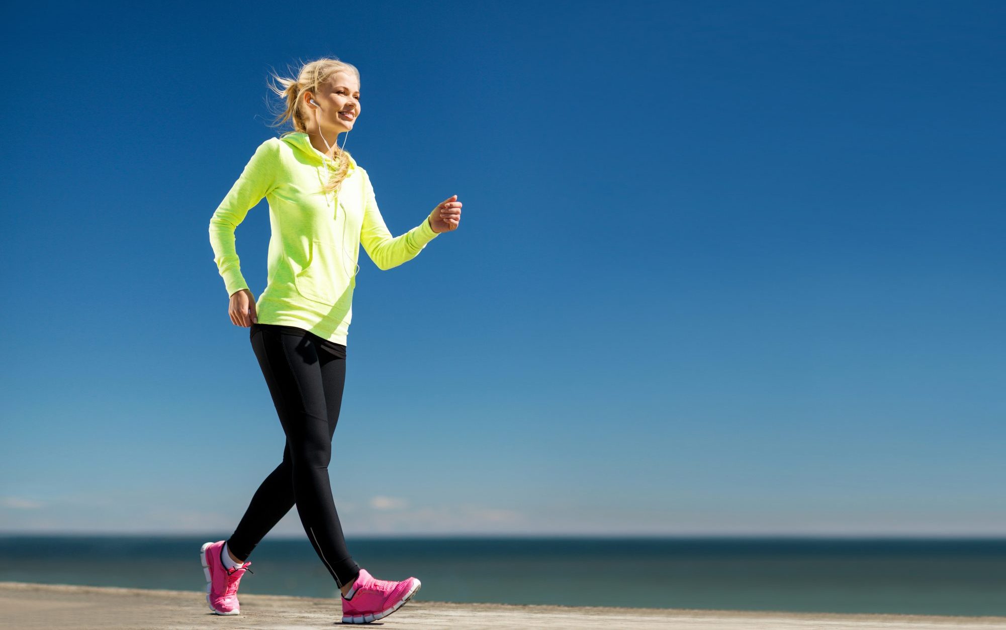 woman brisk walking