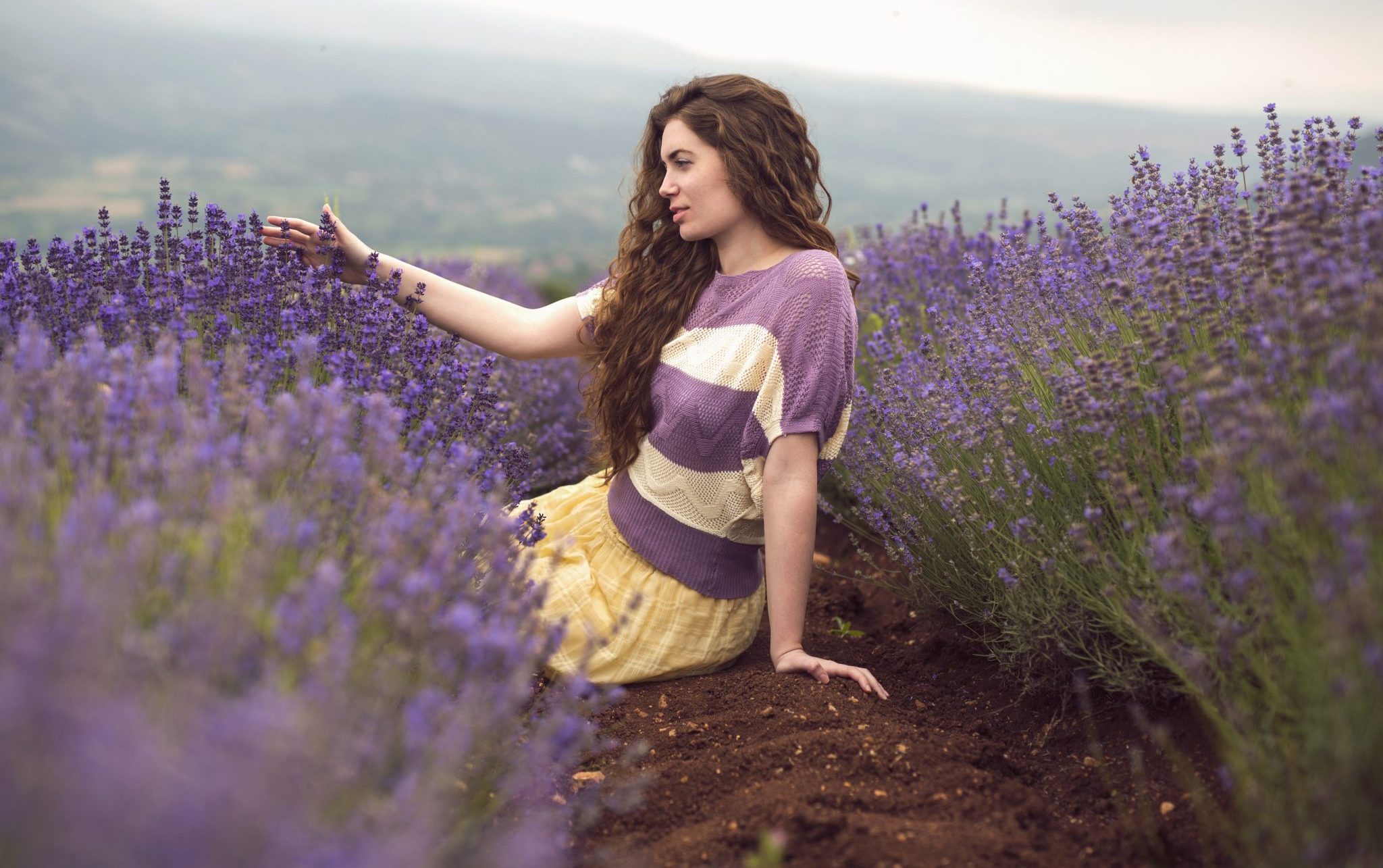 girl in lavender